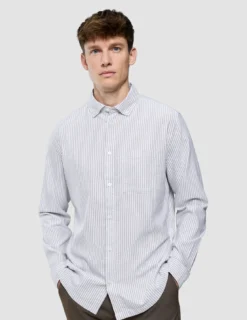 All-Day Oxford Shirt Beige Stripes