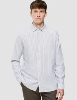 All-Day Oxford Shirt Beige Stripes