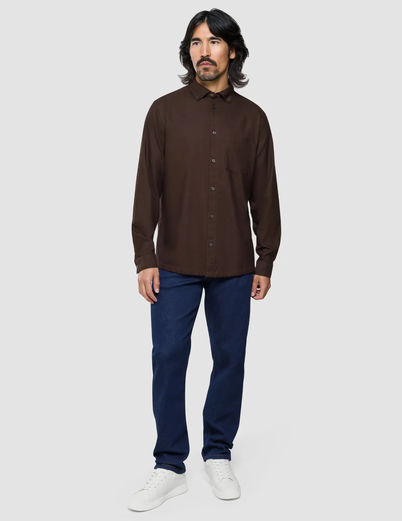 All-Day Oxford Shirt Dark Brown