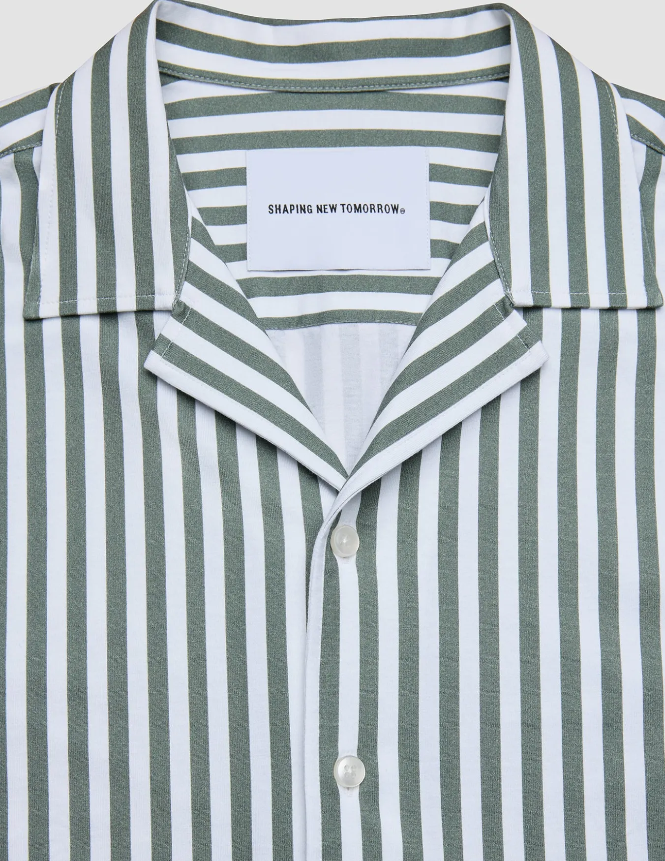 Bowling Short Sleeve Shirt Green Stripes