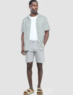 Bowling Short Sleeve Shirt Green Stripes