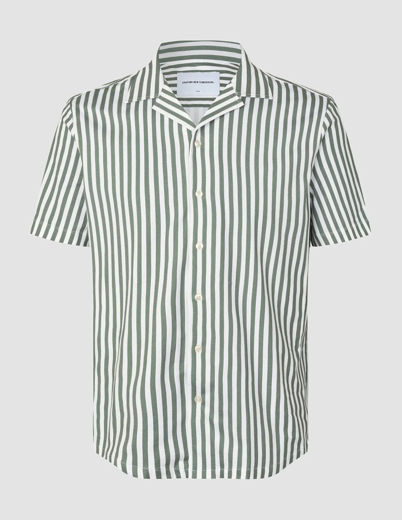 Bowling Short Sleeve Shirt Green Stripes