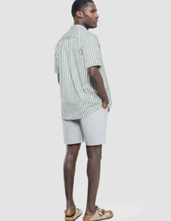 Bowling Short Sleeve Shirt Green Stripes