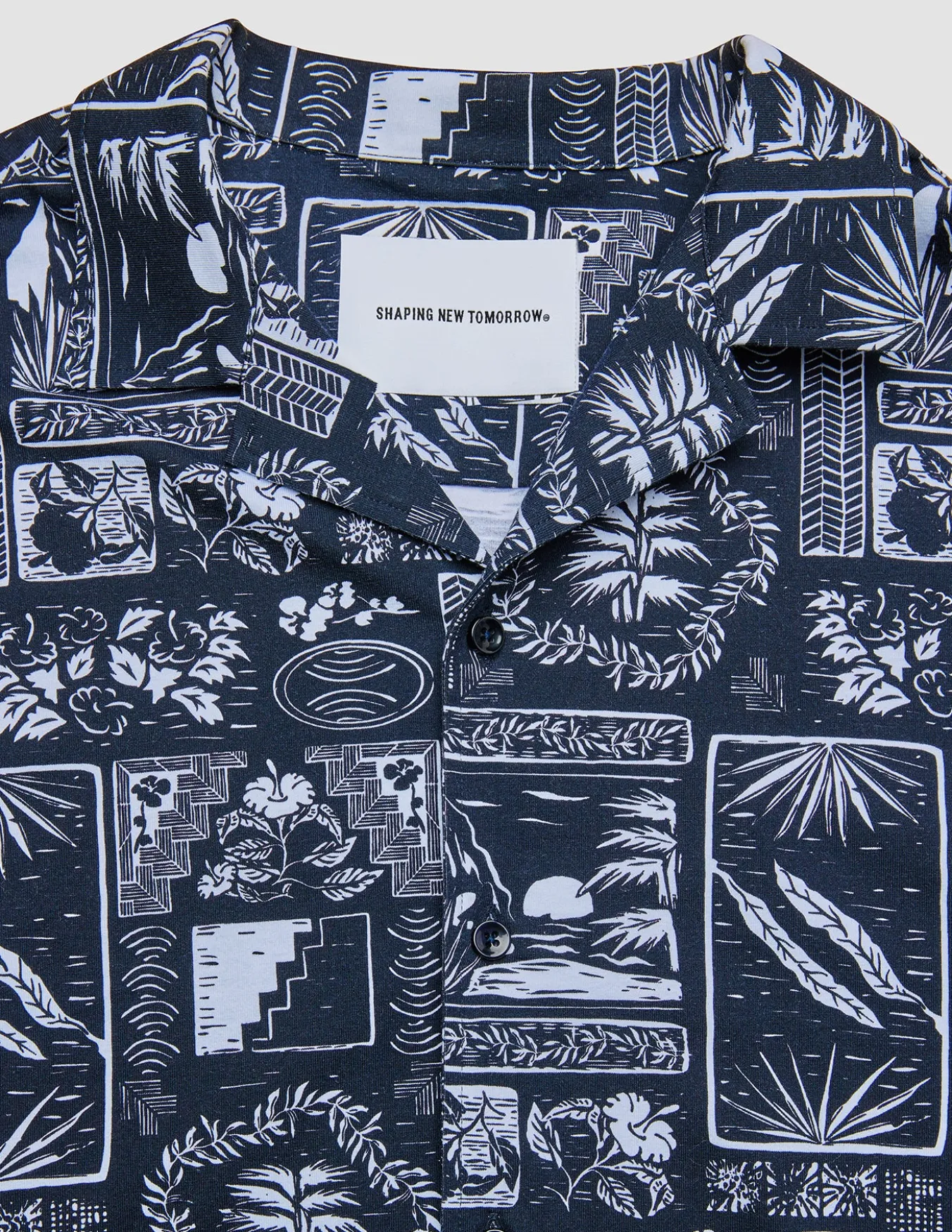 Bowling Short Sleeve Shirt Navy Tropic