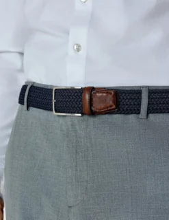 Braided Elastic Belt Dark Navy