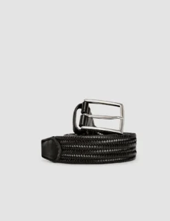 Braided Leather Belt Black