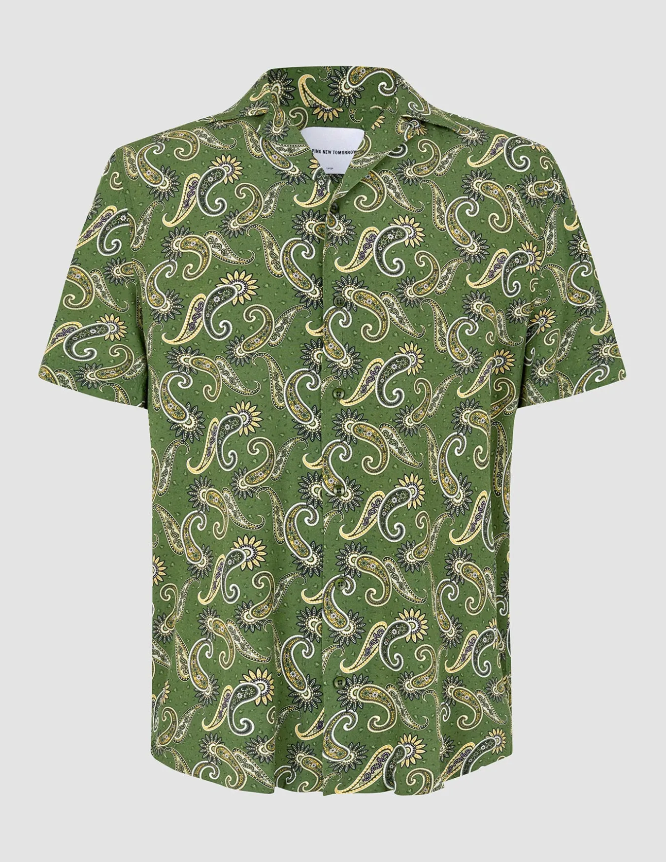 Breeze Bowling Short Sleeve Shirt Green Paisley