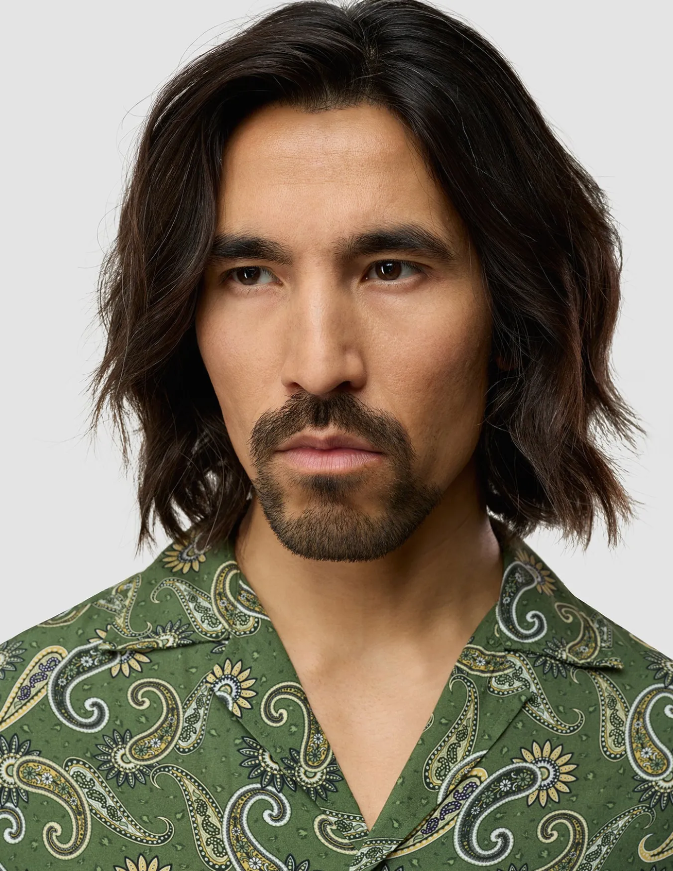 Breeze Bowling Short Sleeve Shirt Green Paisley