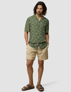 Breeze Bowling Short Sleeve Shirt Green Paisley