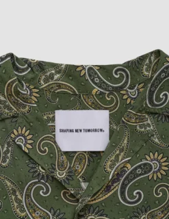 Breeze Bowling Short Sleeve Shirt Green Paisley