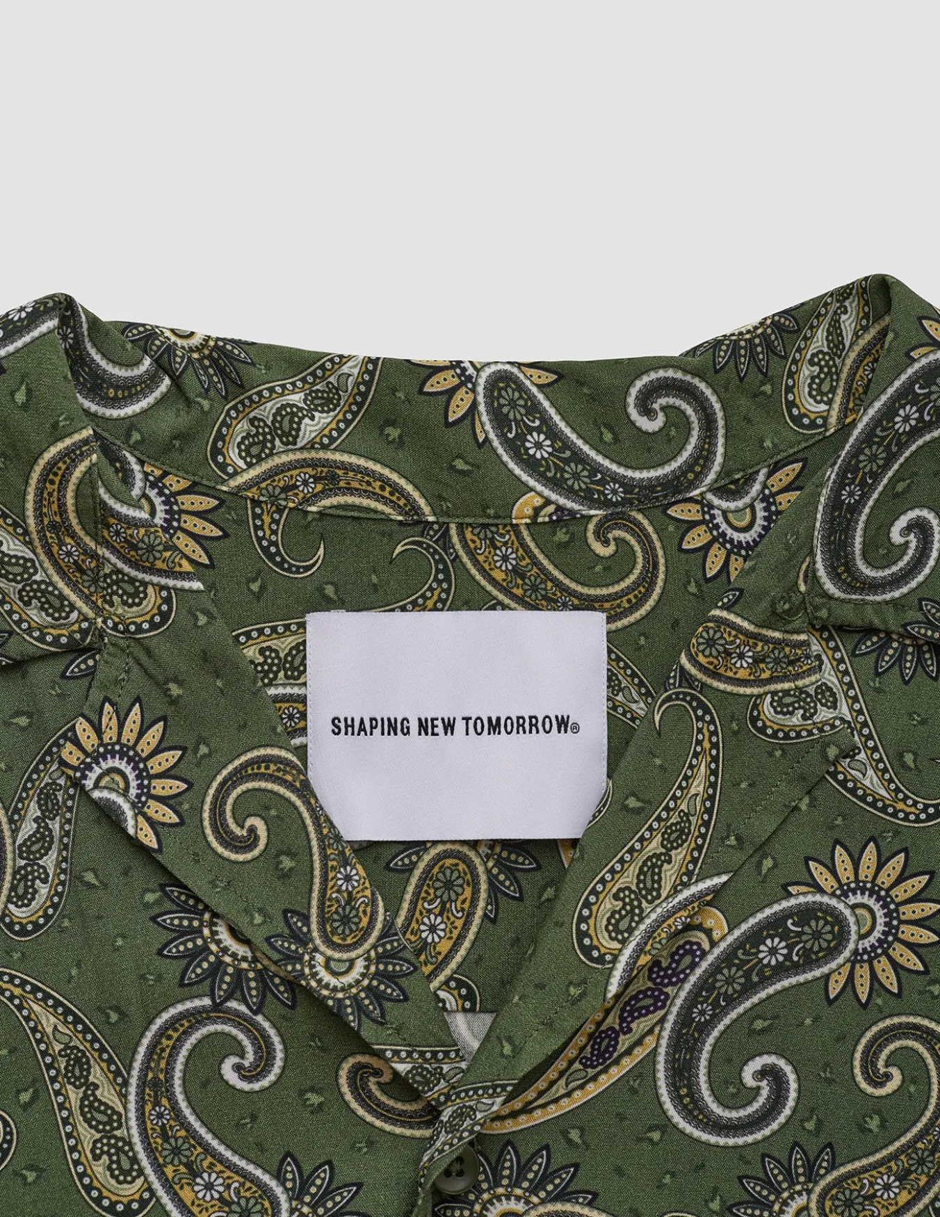 Breeze Bowling Short Sleeve Shirt Green Paisley