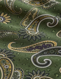 Breeze Bowling Short Sleeve Shirt Green Paisley