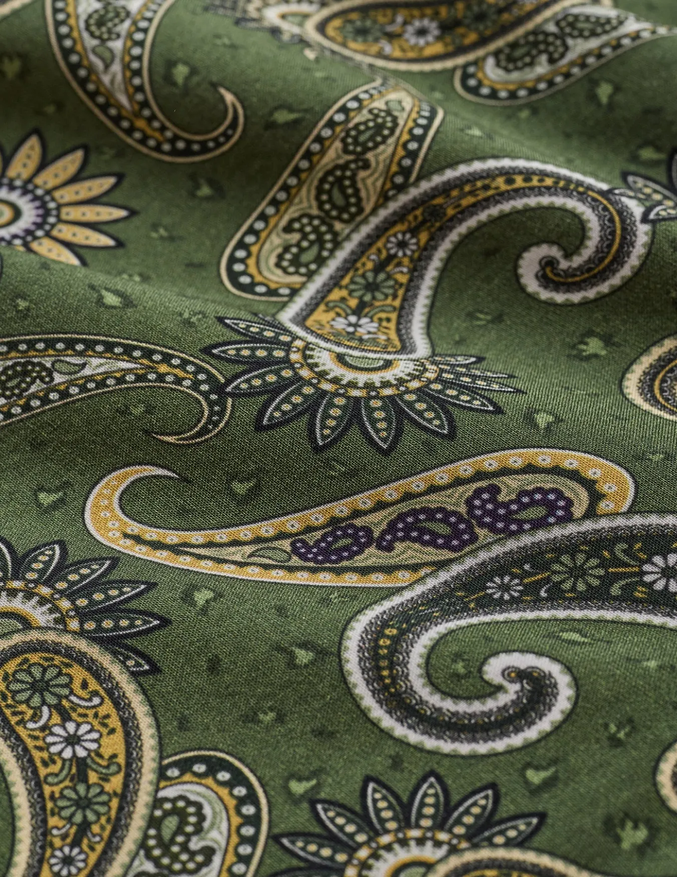 Breeze Bowling Short Sleeve Shirt Green Paisley
