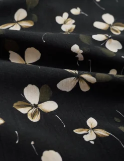 Breeze Bowling Short Sleeve Shirt Black Flowers