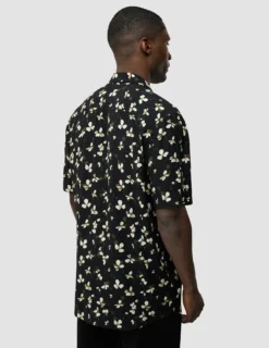 Breeze Bowling Short Sleeve Shirt Black Flowers
