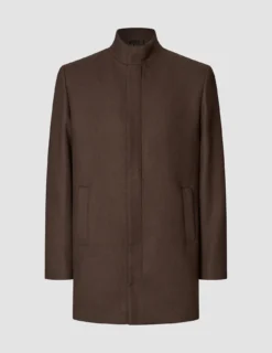 Casentino Wool Coat Saddle Brown