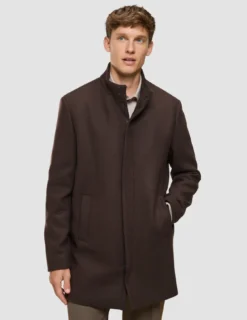 Casentino Wool Coat Saddle Brown
