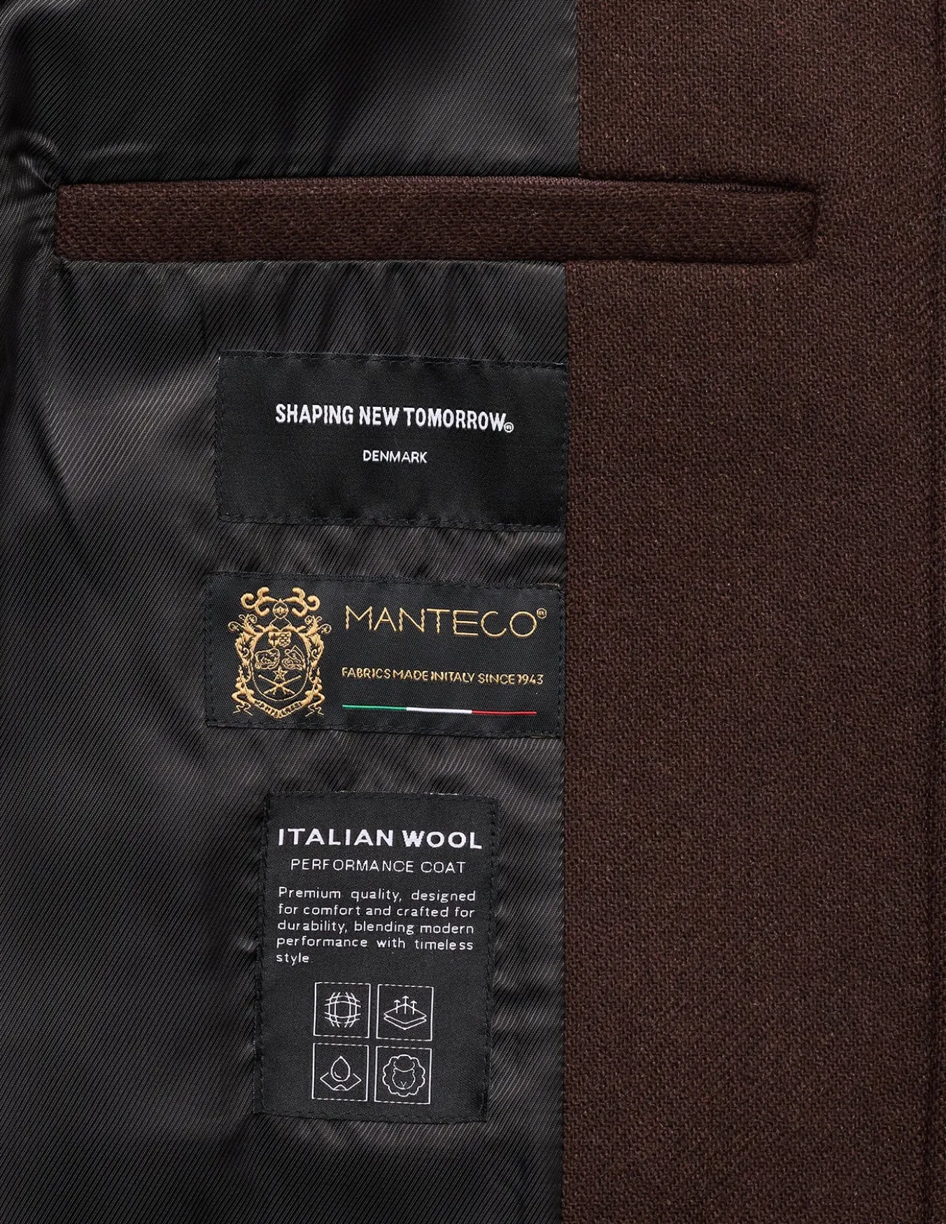 Casentino Wool Coat Saddle Brown