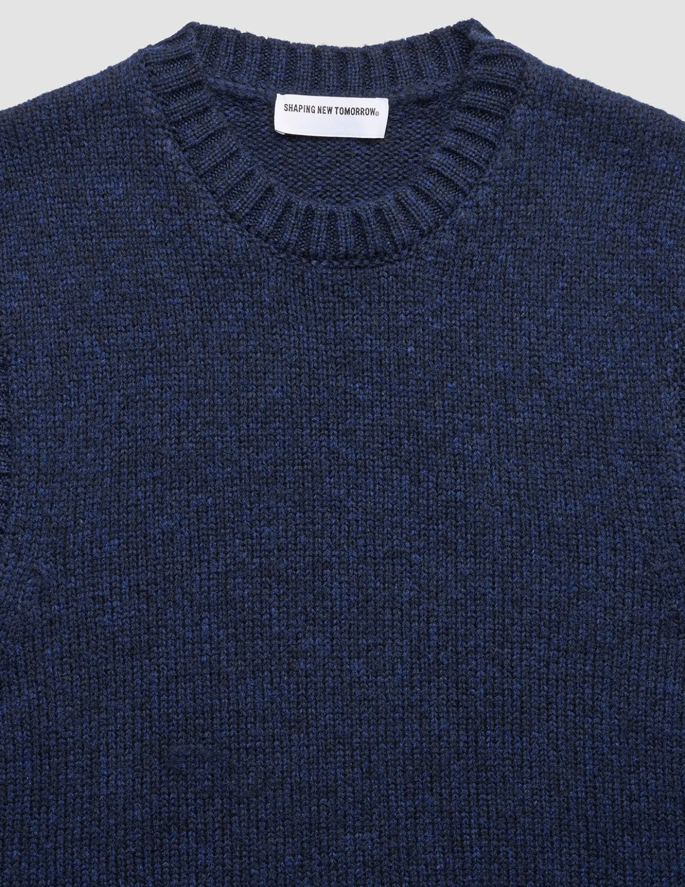 Chunky Soft Wool Knit Vest Dark Navy Melange