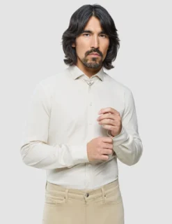 Classic Shirt Beige Twill Slim