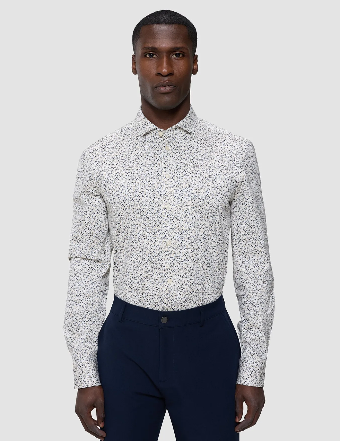 Classic Shirt Bluebell Flowers Slim