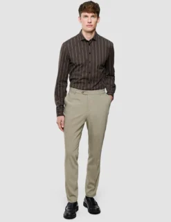 Classic Shirt Brown Pinstripes Regular