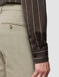 Classic Shirt Brown Pinstripes Slim