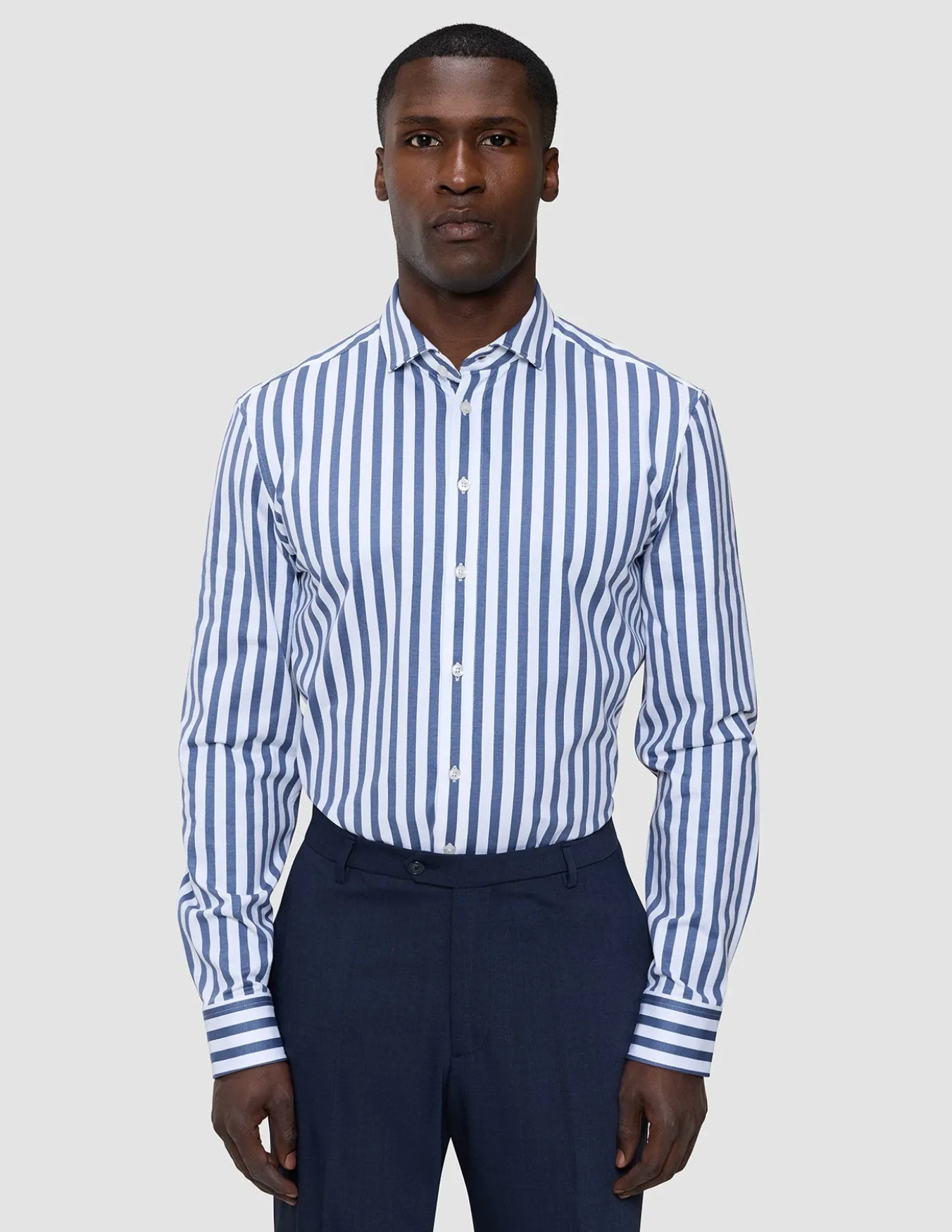 Classic Shirt Dusky Blue Stripe Regular