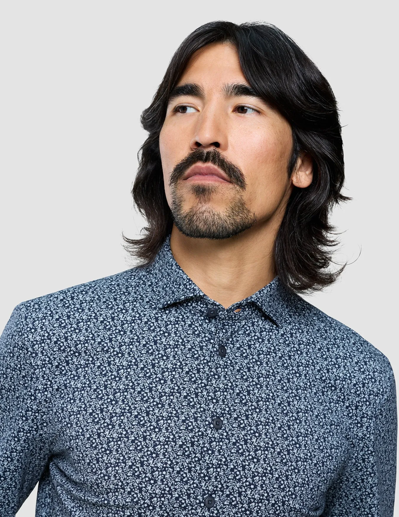 Classic Shirt Floral Allover Navy Regular