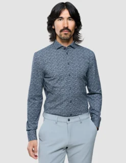 Classic Shirt Floral Allover Navy Slim