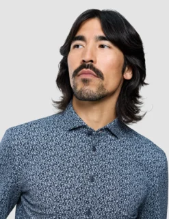Classic Shirt Floral Allover Navy Slim