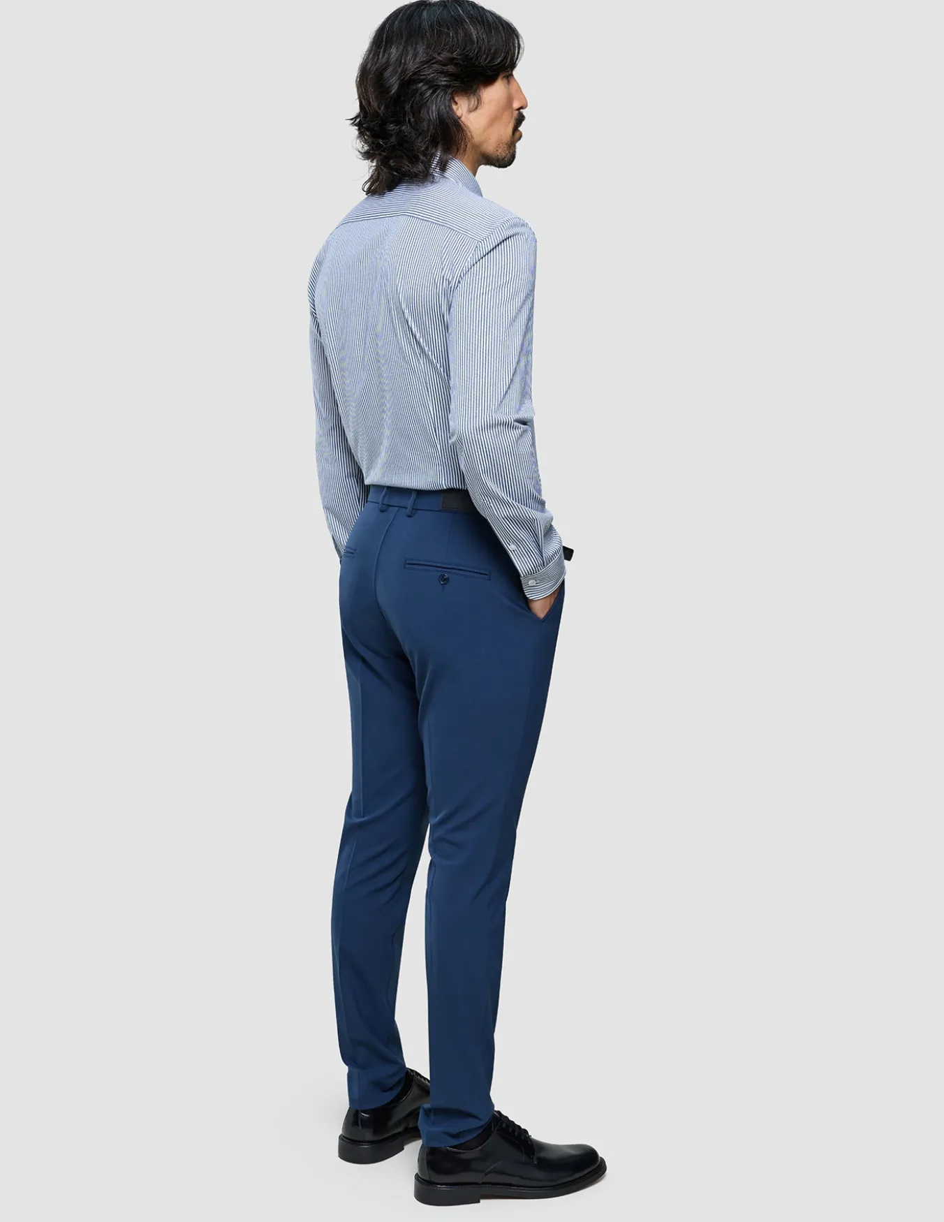 Classic Shirt Marine Herringbone Regular