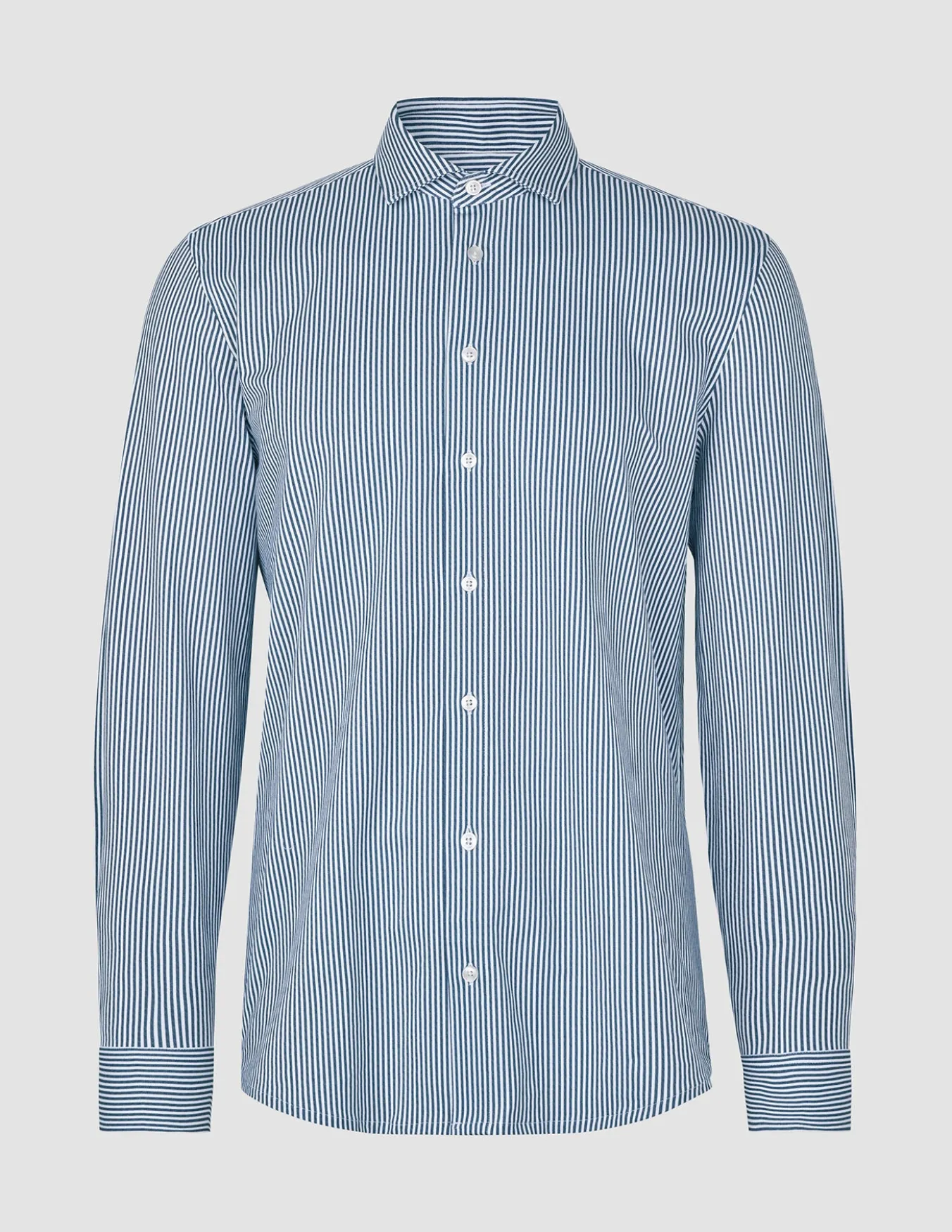 Classic Shirt Marine Herringbone Slim