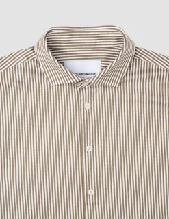 Classic Shirt Shadow Brown Stripe Slim