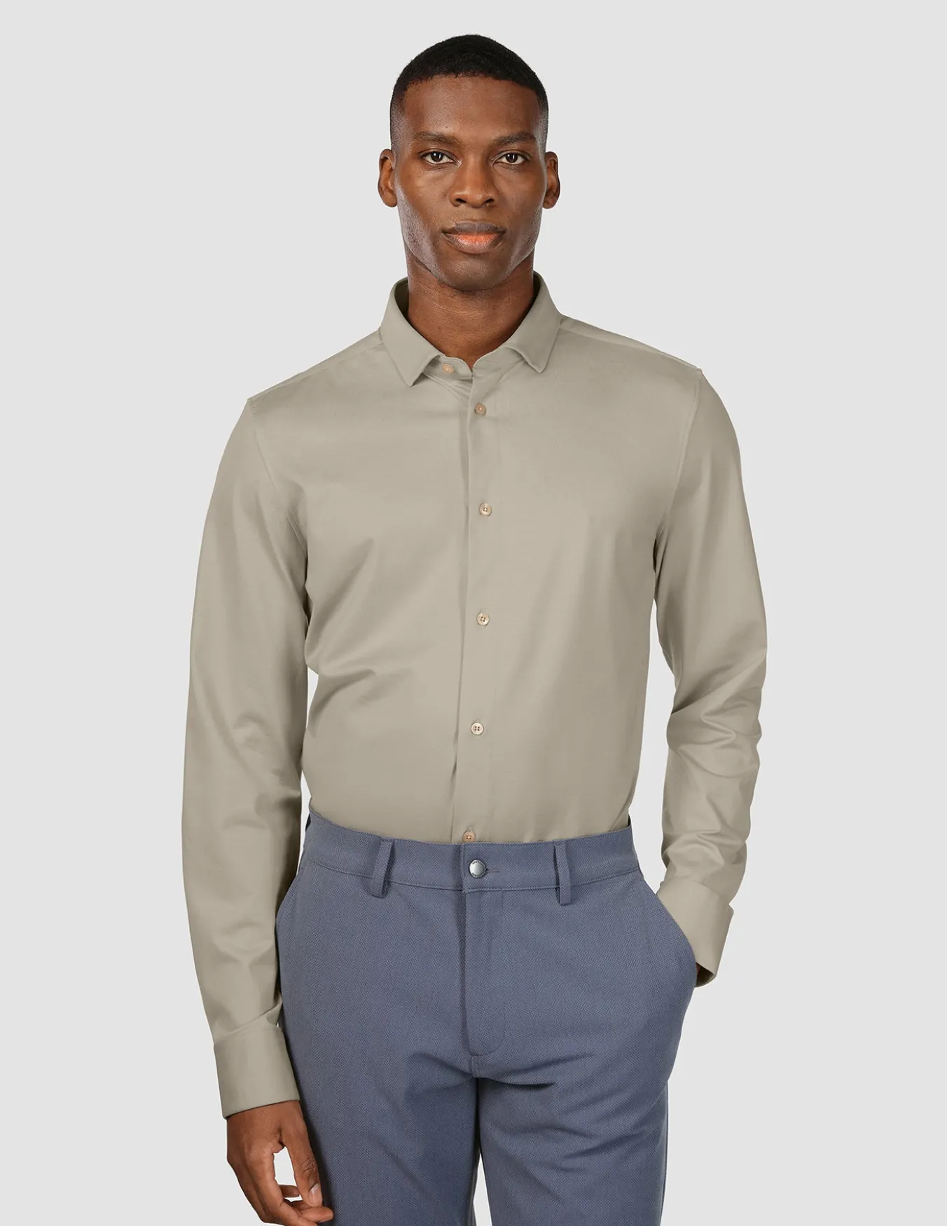 Classic Shirt Stone Beige Regular