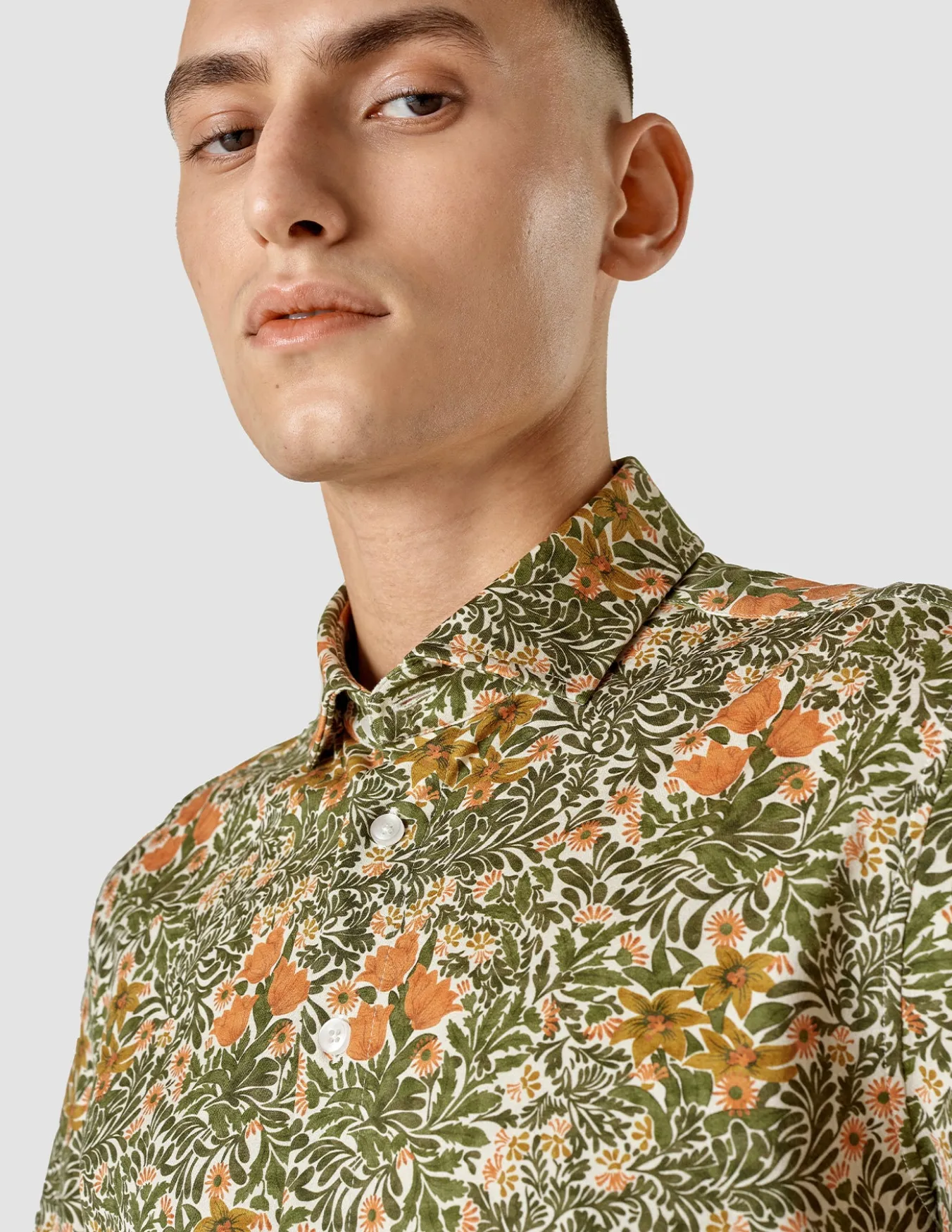 Classic Short Sleeve Shirt Flower Oasis