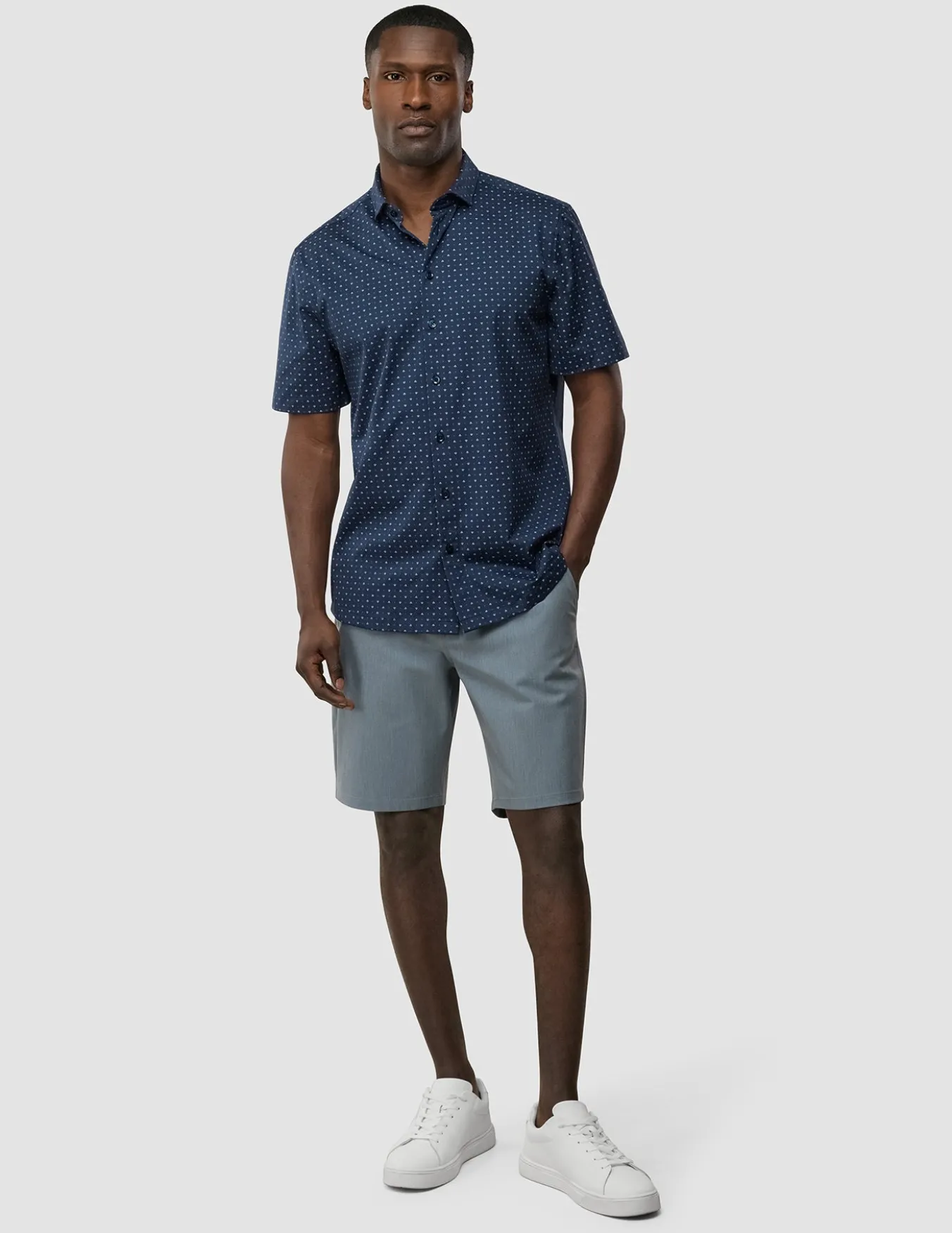 Classic Short Sleeve Shirt Lotus Navy