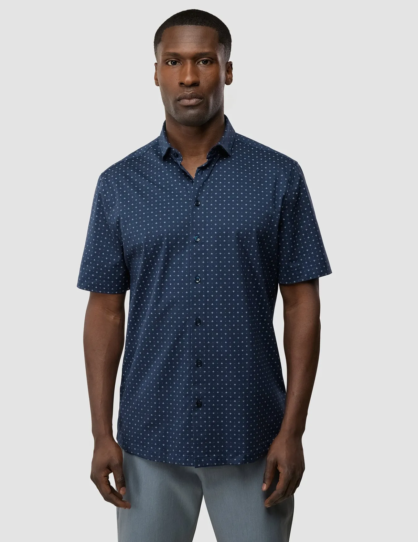 Classic Short Sleeve Shirt Lotus Navy