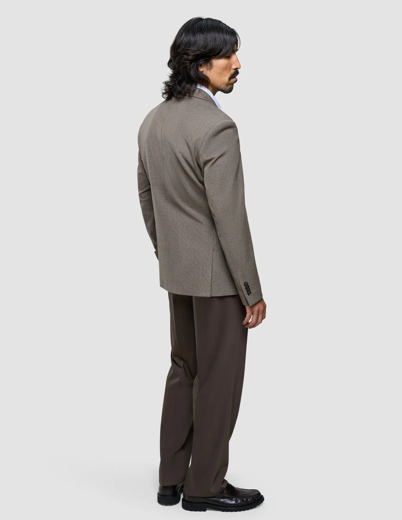 Double Breasted Essential Blazer Almond