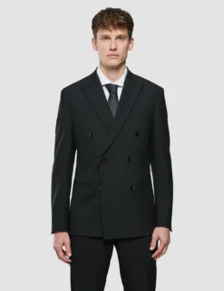 Double Breasted Essential Blazer Black