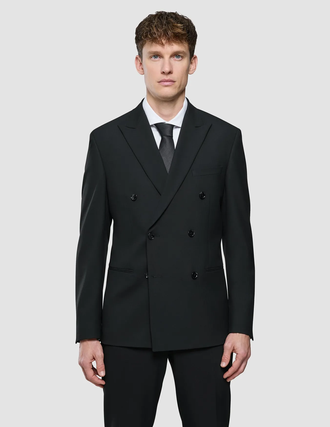 Double Breasted Essential Blazer Black