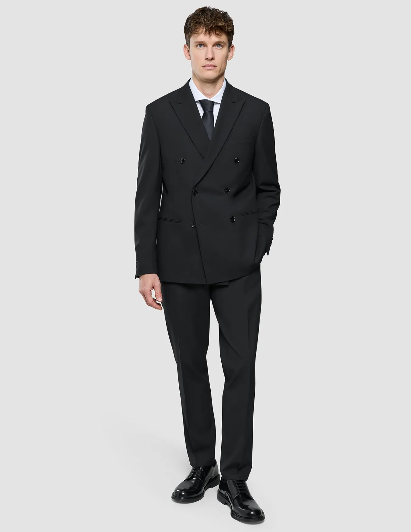 Double Breasted Essential Blazer Black