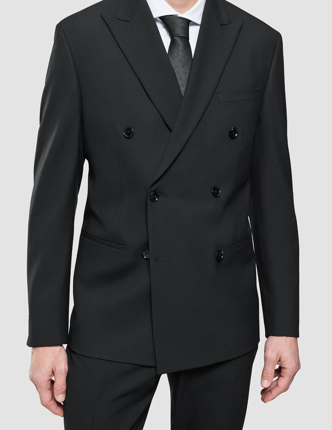Double Breasted Essential Blazer Black