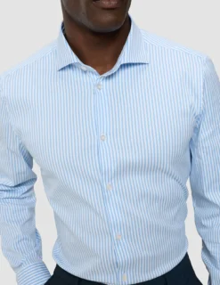 Elevated Shirt Light Blue Stripe Thin Regular