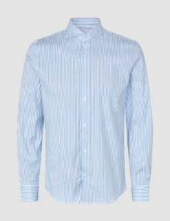 Elevated Shirt Light Blue Stripe Thin Slim