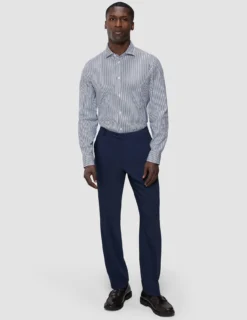 Elevated Shirt Navy Stripe Thin Regular