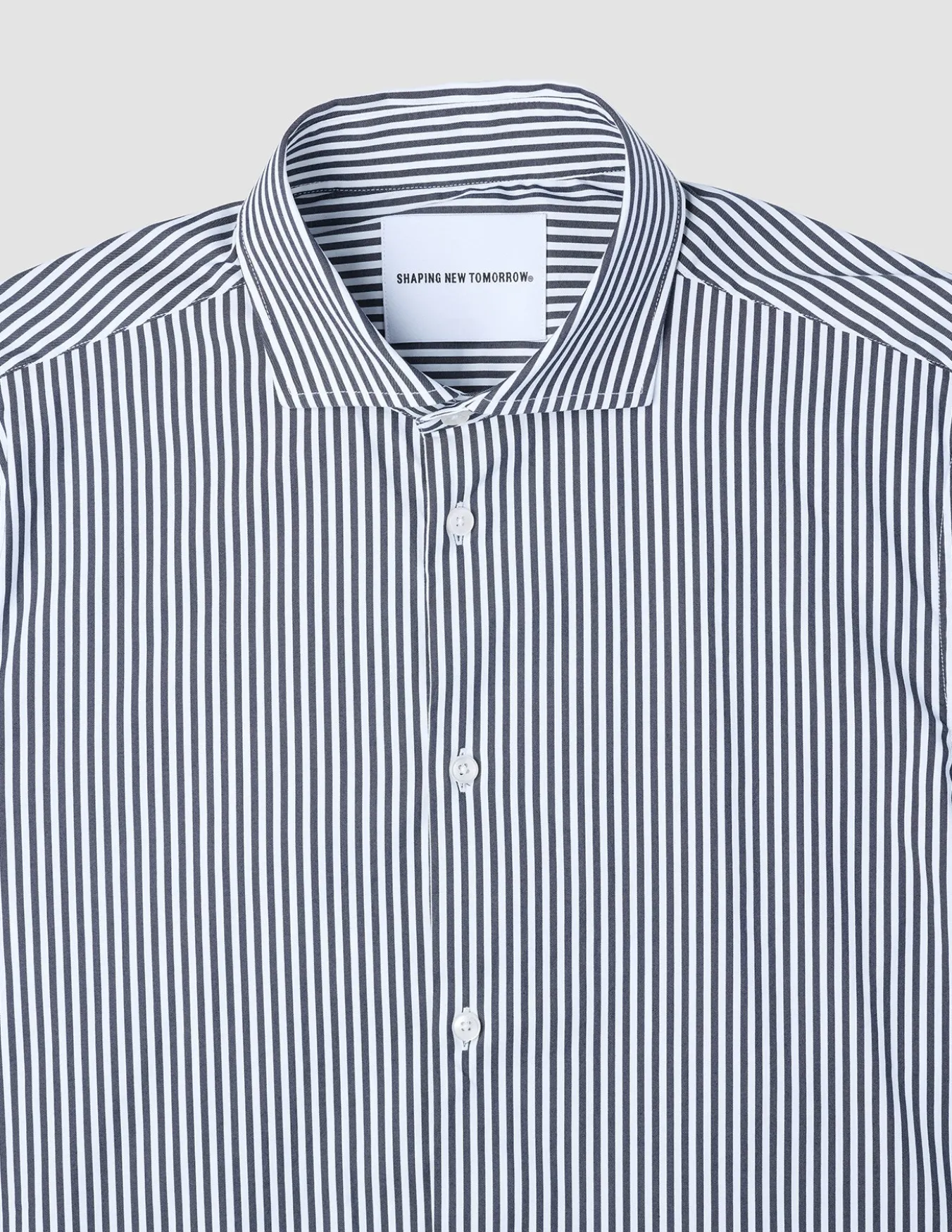 Elevated Shirt Navy Stripe Thin Regular