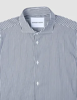 Elevated Shirt Navy Stripe Thin Slim