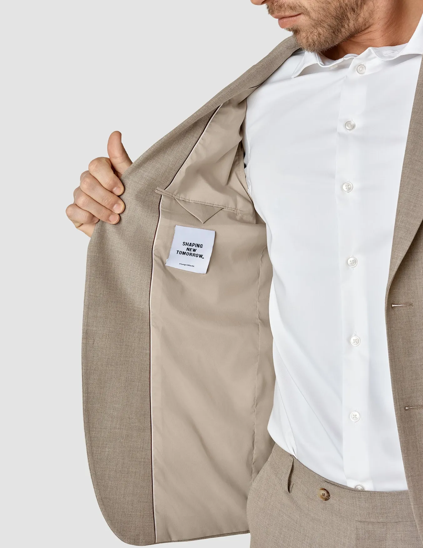 Essential Blazer Beige Melange Regular