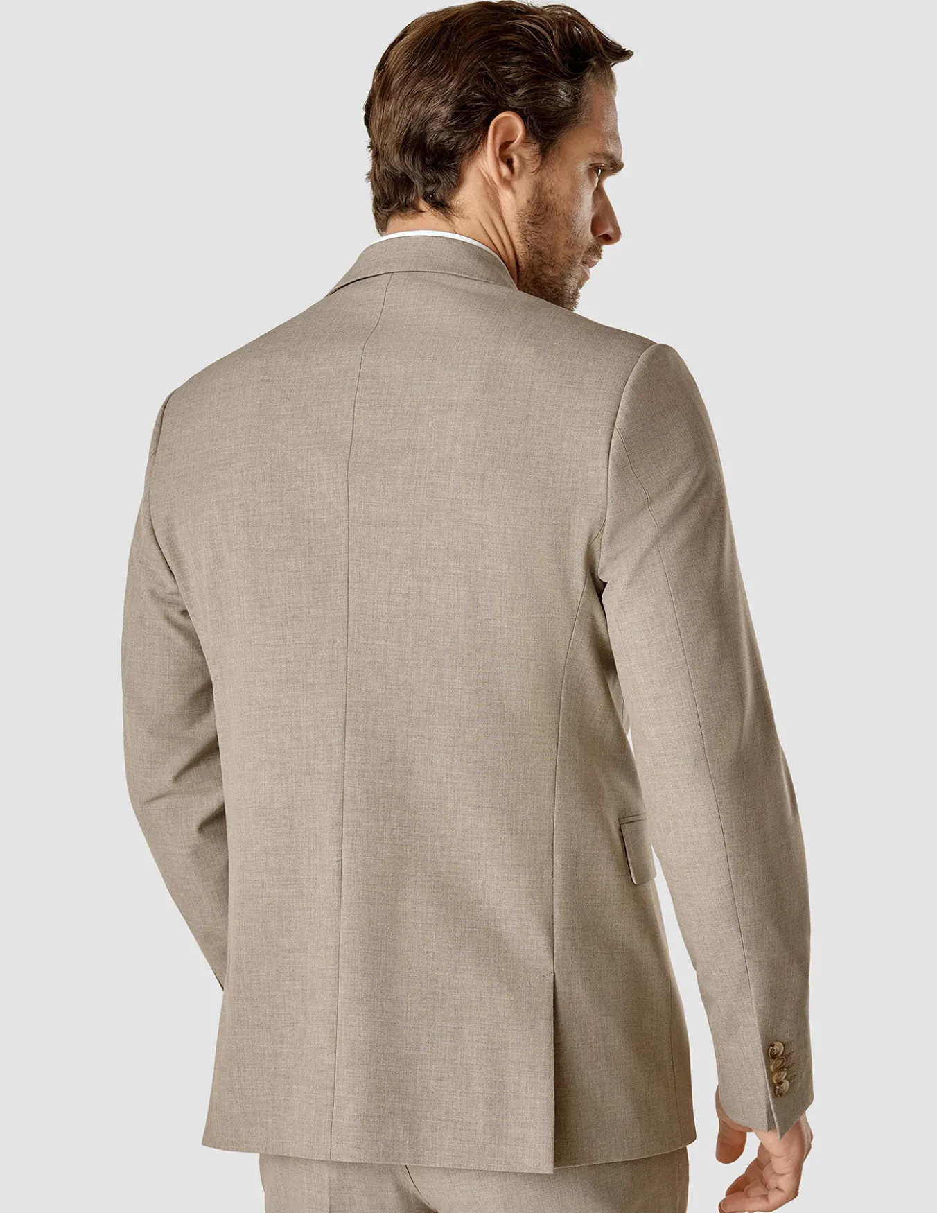 Essential Blazer Beige Melange Slim
